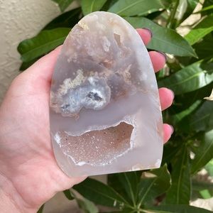 Druzy flower agate freeform
